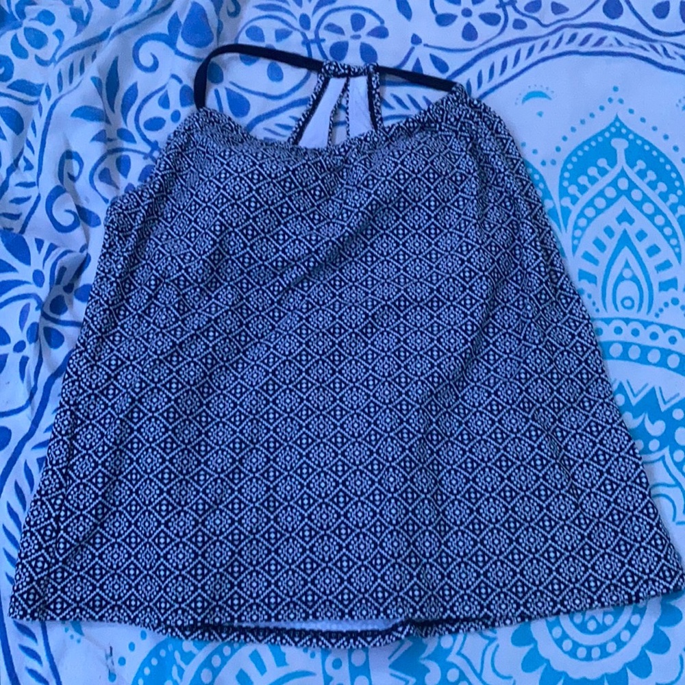Navy and white tankini top